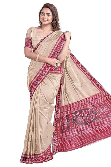 Odisha Sambalpuri Handloom Ikat Women Cotton Saree, Odisha Handloom Handmade Pure Cotton Khandua Saree, Ikkat Orissa Traditional Handloom Saree Without Blouse 177 - Saree by Utkal Handlooms