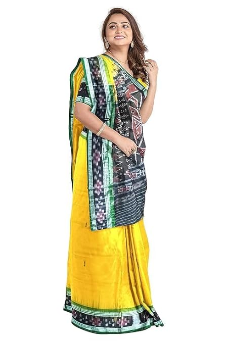 Odisha Sambalpuri Handloom Ikat Women Cotton Saree, Odisha Handloom Handmade Pure Cotton Khandua Saree, Ikkat Orissa Traditional Handloom Saree Without Blouse 199 - Saree by Utkal Handlooms