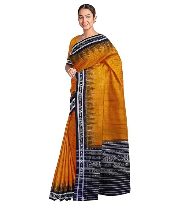 Odisha Sambalpuri Handloom Ikat Women Cotton Saree, Odisha Handloom Handmade Pure Cotton Khandua Saree, Ikkat Orissa Traditional Handloom Saree Without Blouse 210 - Saree by Utkal Handlooms