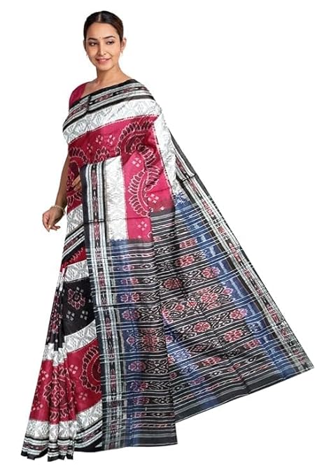 Odisha Sambalpuri Handloom Ikat Women Cotton Saree, Odisha Handloom Handmade Pure Cotton Khandua Saree, Ikkat Orissa Traditional Handloom Saree Without Blouse 12 - Saree by Utkal Handlooms