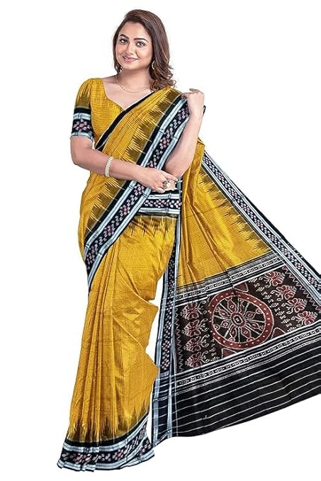 Odisha Sambalpuri Handloom Ikat Women Cotton Saree, Odisha Handloom Handmade Pure Cotton Khandua Saree, Ikkat Orissa Traditional Handloom Saree Without Blouse 221 - Saree by Utkal Handlooms