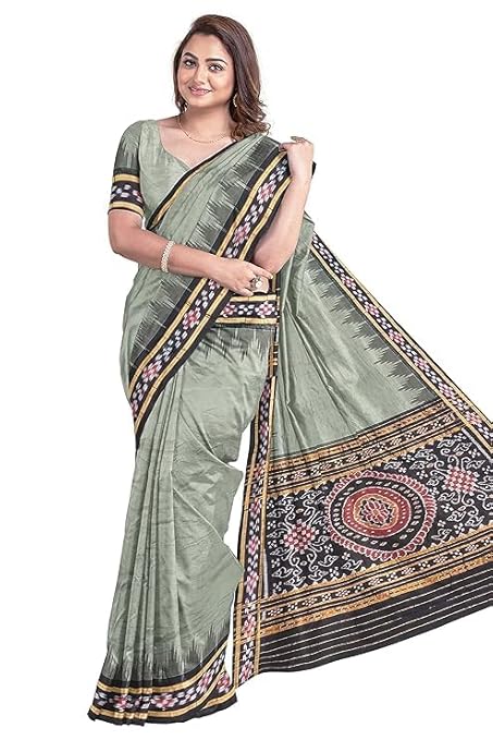 Odisha Sambalpuri Handloom Ikat Women Cotton Saree, Odisha Handloom Handmade Pure Cotton Khandua Saree, Ikkat Orissa Traditional Handloom Saree Without Blouse 221 - Saree by Utkal Handlooms