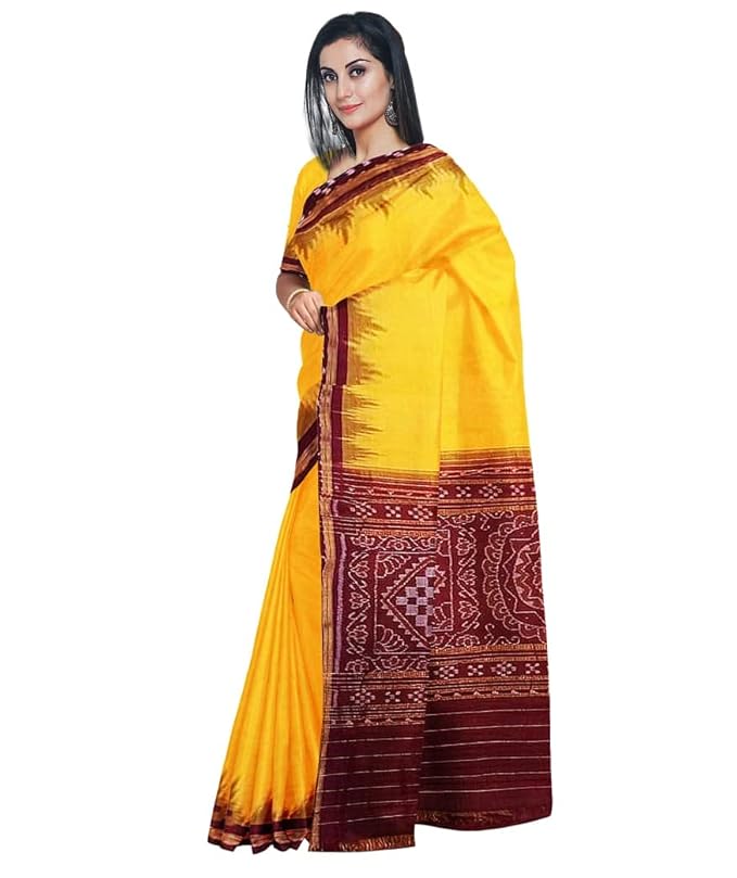 Odisha Sambalpuri Handloom Ikat Women Cotton Saree, Odisha Handloom Handmade Pure Cotton Khandua Saree, Ikkat Orissa Traditional Handloom Saree Without Blouse 221 - Saree by Utkal Handlooms
